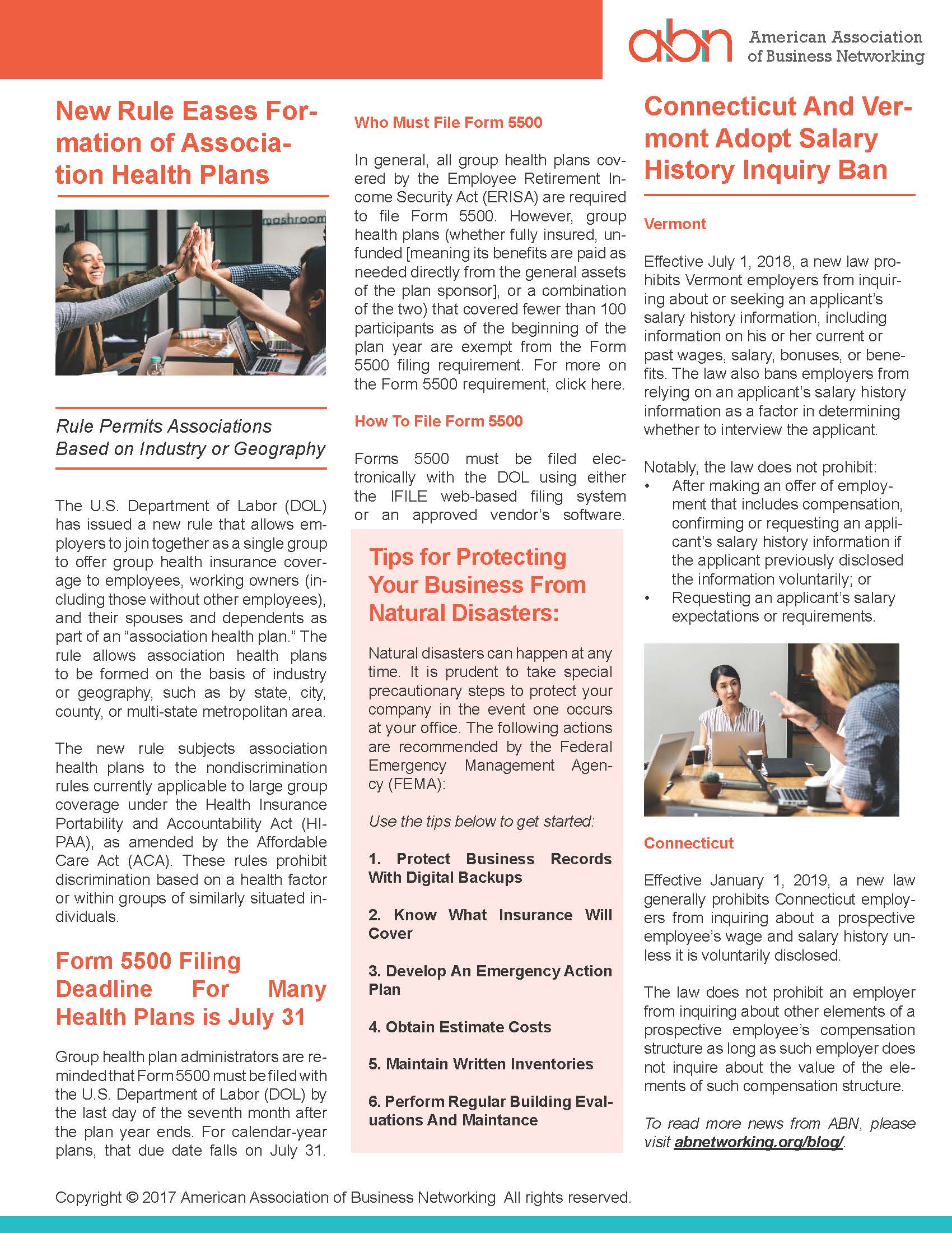 ABN Quarterly Newsletter July 2018 Volume 1 Issue 4