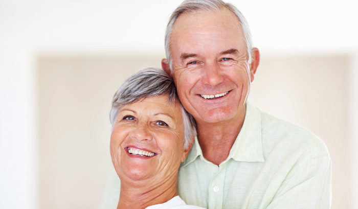 healthy elderly couple over the age of 50